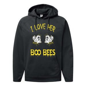 I Love Her Boo Bees Couples Halloween Adult Costume His Performance Fleece Hoodie