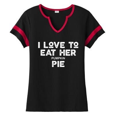 I Love Her Pumpkin Pie Ladies Halftime Notch Neck Tee