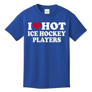 I Love Hot Ice Hockey Players Gift Kids T-Shirt