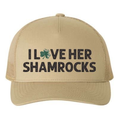 I Love Her Shamrocks Funny Saint Paddys St. Patrick's Day Yupoong Adult 5-Panel Trucker Hat