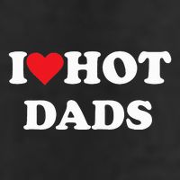 I Love Hot Dads 7 Panel Mesh Trucker Snapback Hat