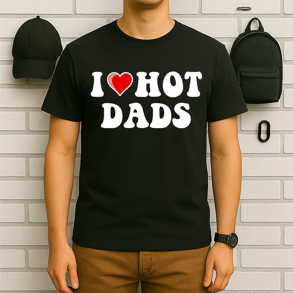 I Love Hot Dads Shirt I Heart Hot Dads Shirt Love Hot Dads T-Shirt