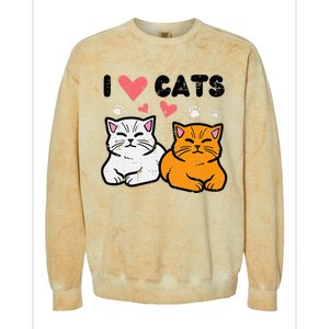 I Love Heart Cats Cute Kittens Pet Colorblast Crewneck Sweatshirt