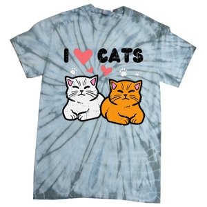 I Love Heart Cats Cute Kittens Pet Tie-Dye T-Shirt