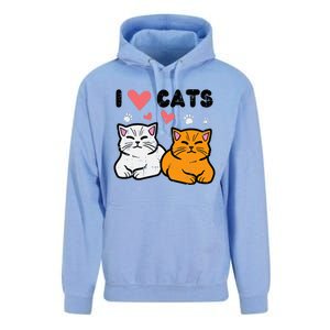 I Love Heart Cats Cute Kittens Pet Unisex Surf Hoodie