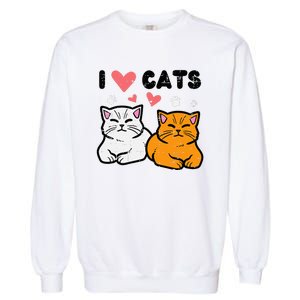 I Love Heart Cats Cute Kittens Pet Garment-Dyed Sweatshirt