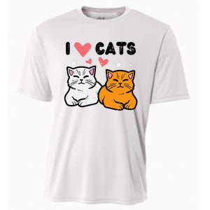 I Love Heart Cats Cute Kittens Pet Cooling Performance Crew T-Shirt