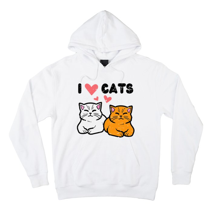 I Love Heart Cats Cute Kittens Pet Hoodie