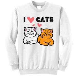 I Love Heart Cats Cute Kittens Pet Sweatshirt