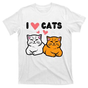 I Love Heart Cats Cute Kittens Pet T-Shirt