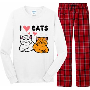 I Love Heart Cats Cute Kittens Pet Long Sleeve Pajama Set