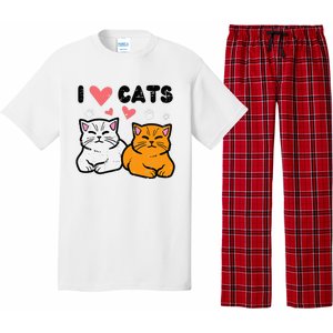 I Love Heart Cats Cute Kittens Pet Pajama Set