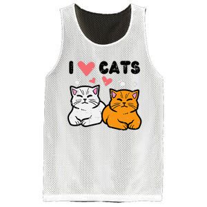 I Love Heart Cats Cute Kittens Pet Mesh Reversible Basketball Jersey Tank