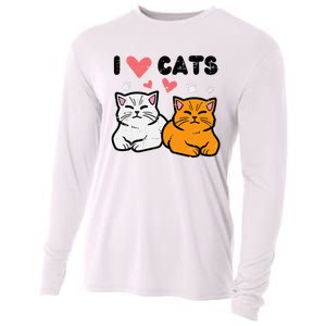 I Love Heart Cats Cute Kittens Pet Cooling Performance Long Sleeve Crew