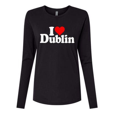 I Love Heart Dublin Ireland Womens Cotton Relaxed Long Sleeve T-Shirt