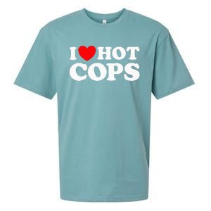 I Love Hot Cops Police Officer Security Protect Job Sueded Cloud Jersey T-Shirt