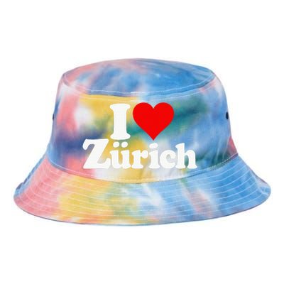 I Love Heart Zurich Switzerland Tie Dye Newport Bucket Hat