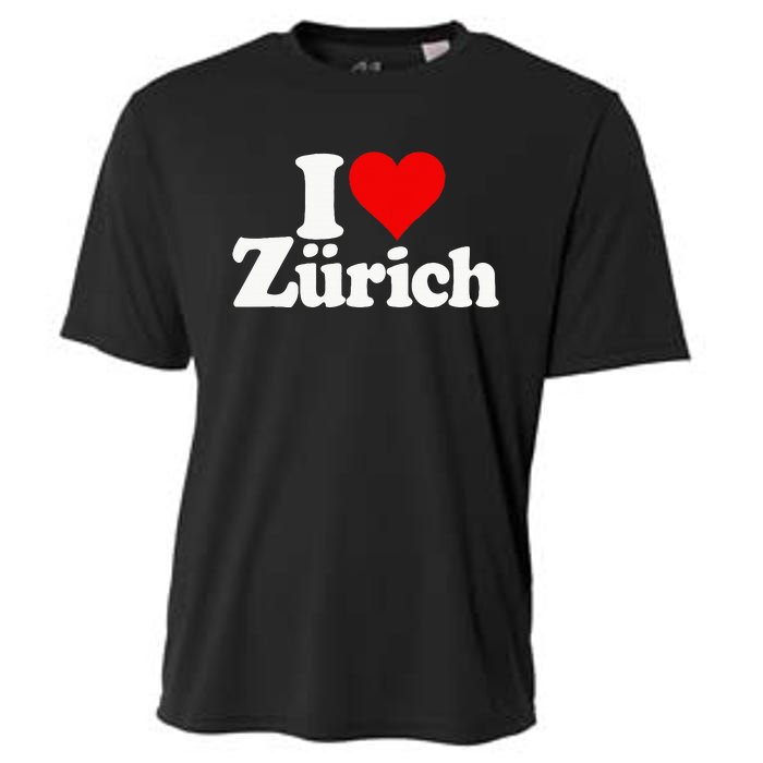 I Love Heart Zurich Switzerland Cooling Performance Crew T-Shirt