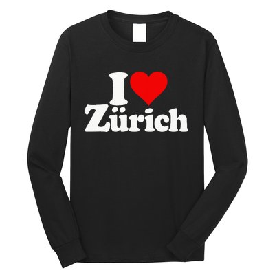 I Love Heart Zurich Switzerland Long Sleeve Shirt