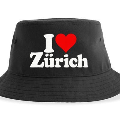 I Love Heart Zurich Switzerland Sustainable Bucket Hat