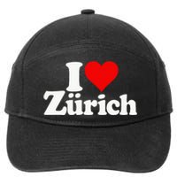 I Love Heart Zurich Switzerland 7-Panel Snapback Hat