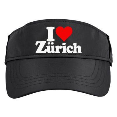 I Love Heart Zurich Switzerland Adult Drive Performance Visor