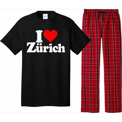 I Love Heart Zurich Switzerland Pajama Set