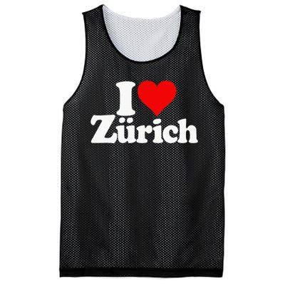 I Love Heart Zurich Switzerland Mesh Reversible Basketball Jersey Tank