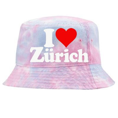 I Love Heart Zurich Switzerland Tie-Dyed Bucket Hat