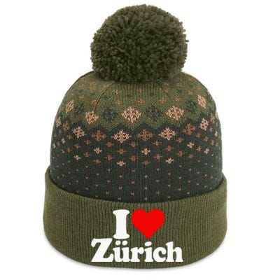 I Love Heart Zurich Switzerland The Baniff Cuffed Pom Beanie