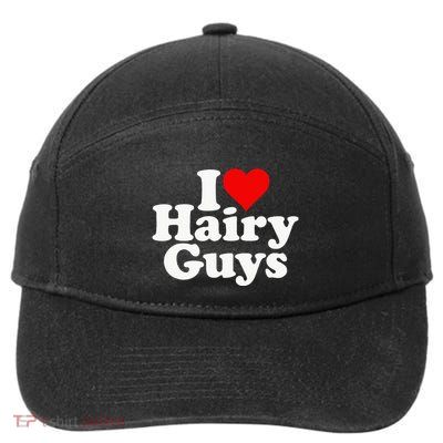 I Love Heart Hairy Guys Man Furry 7-Panel Snapback Hat