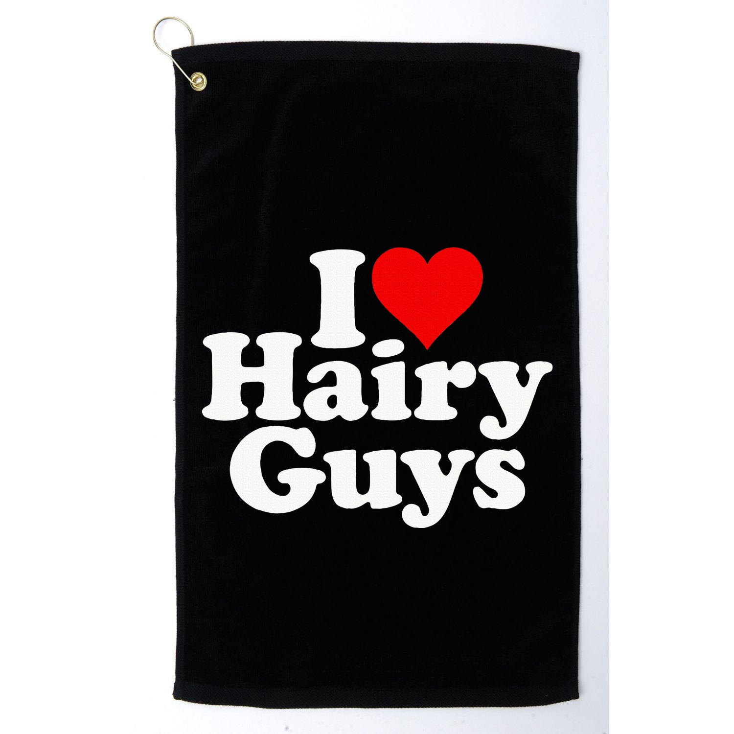 I Love Heart Hairy Guys Man Furry Golf Towel