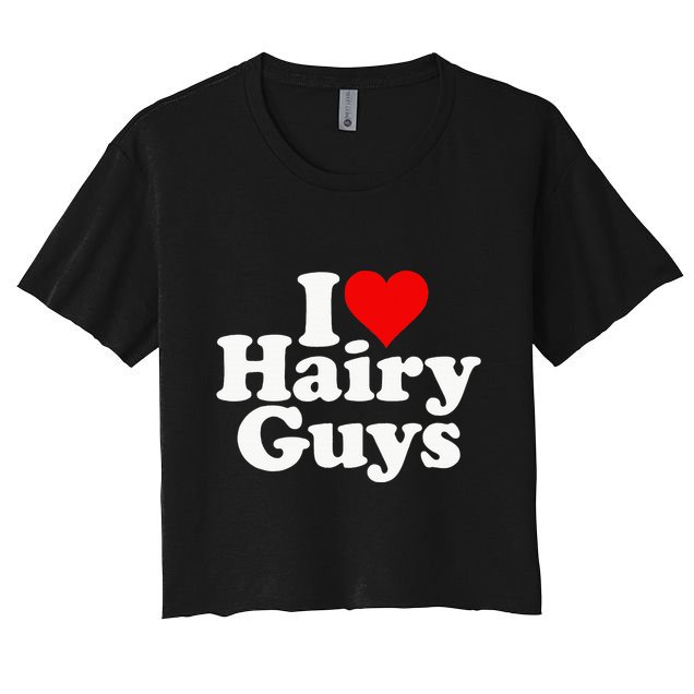 I Love Heart Hairy Guys Man Furry Crop Top