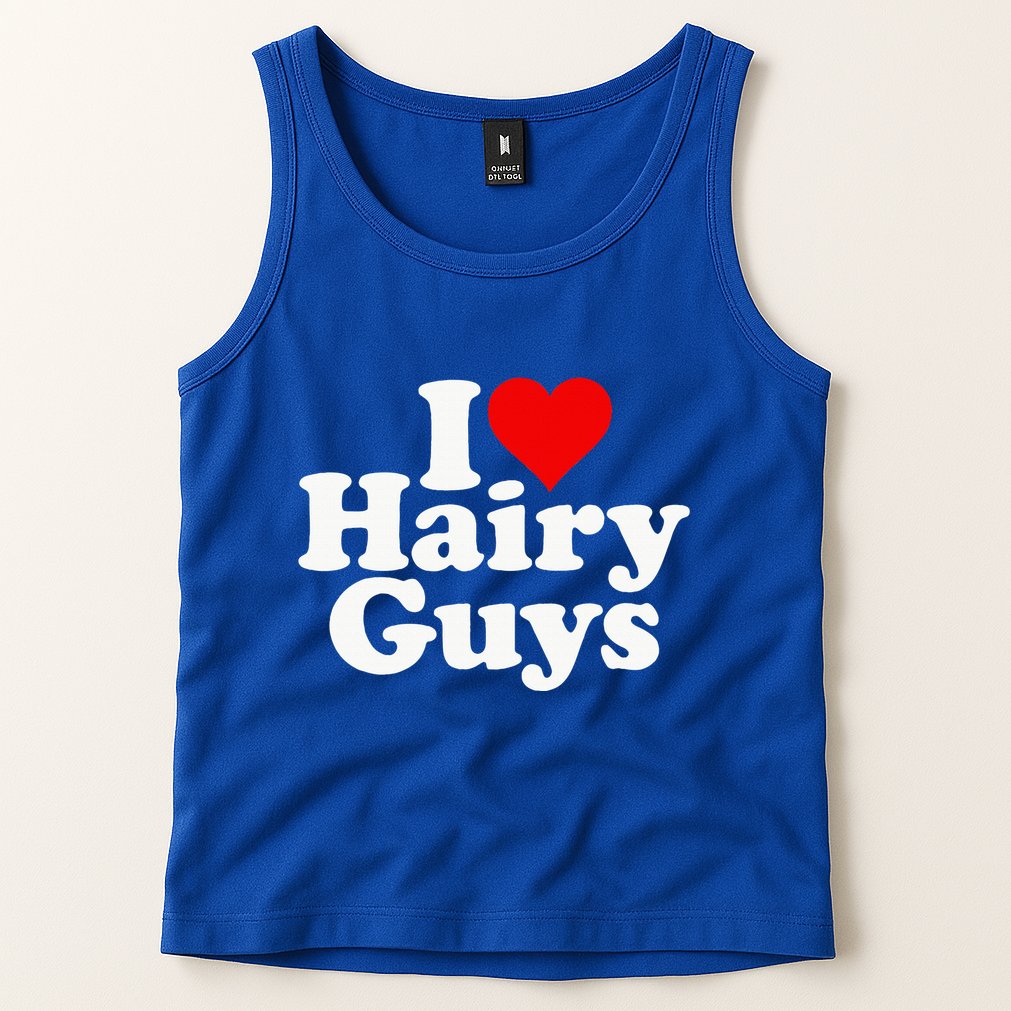 I Love Heart Hairy Guys Man Furry Tank Top