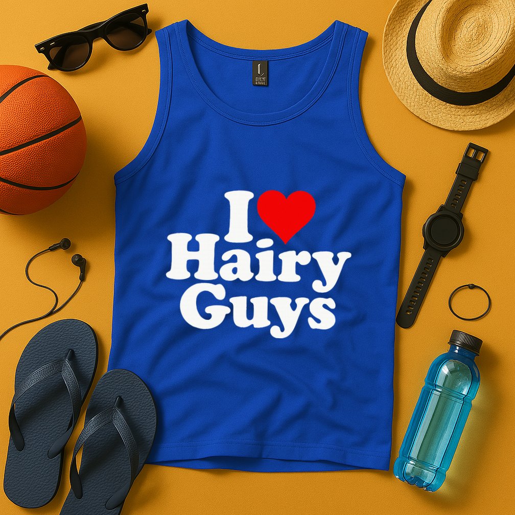I Love Heart Hairy Guys Man Furry Tank Top