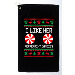 I Like Her Peppermint Candies Funny Couple Ugly Xmas Cute Gift Platinum Collection Golf Towel