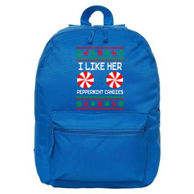 I Like Her Peppermint Candies Funny Couple Ugly Xmas Cute Gift 16 in Basic Backpack