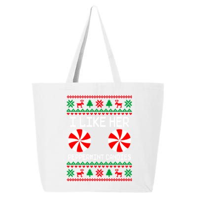 I Like Her Peppermint Candies Funny Couple Ugly Xmas Cute Gift 25L Jumbo Tote