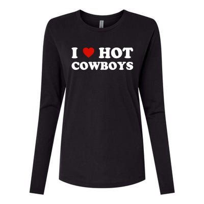 I Love Hot Cowboys Womens Cotton Relaxed Long Sleeve T-Shirt