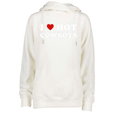 I Love Hot Cowboys Womens Funnel Neck Pullover Hood