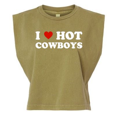 I Love Hot Cowboys Garment-Dyed Women's Muscle Tee