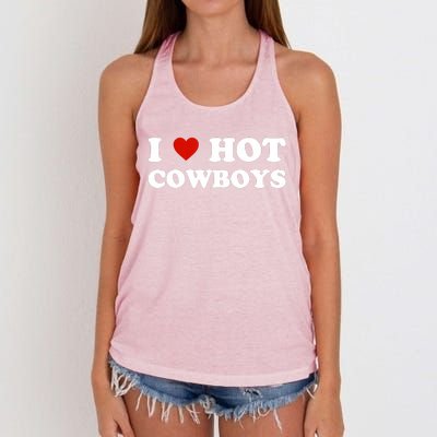 I Love Hot Cowboys Women's Knotted Racerback Tank