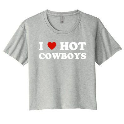 I Love Hot Cowboys Women's Crop Top Tee