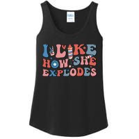 I Like How She Explodes Fireworks Funny 4th Of July Couple Ladies Essential Tank