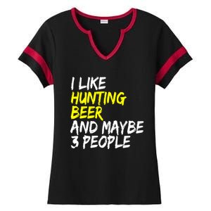 I Like Hunting And Beer Beer Ers Hunting Retirees Hunters Gift Ladies Halftime Notch Neck Tee