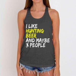 I Like Hunting And Beer Beer Ers Hunting Retirees Hunters Gift Women's Knotted Racerback Tank