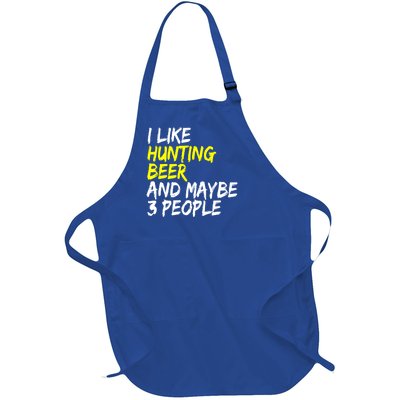 I Like Hunting And Beer Beer Ers Hunting Retirees Hunters Gift Full-Length Apron With Pockets