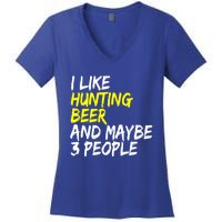 I Like Hunting And Beer Beer Ers Hunting Retirees Hunters Gift Women's V-Neck T-Shirt