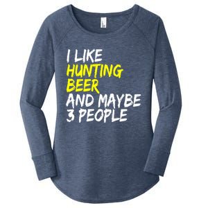 I Like Hunting And Beer Beer Ers Hunting Retirees Hunters Gift Women's Perfect Tri Tunic Long Sleeve Shirt