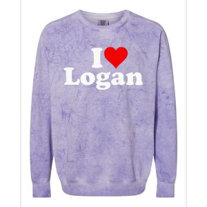 I Love Heart Logan Colorblast Crewneck Sweatshirt